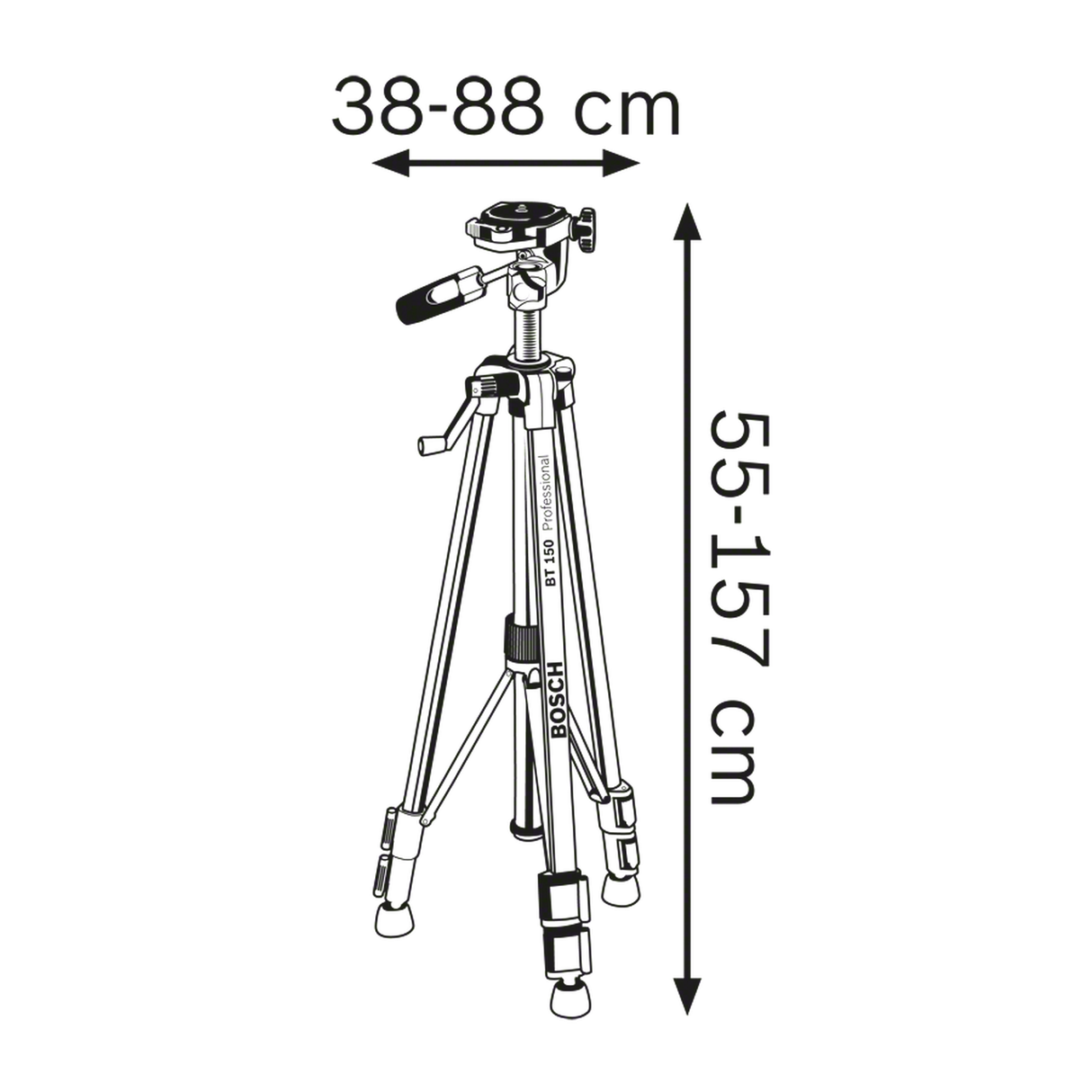 Bosch Tripod BT 150 (Adjustable height, Stable support for line and point lasers)