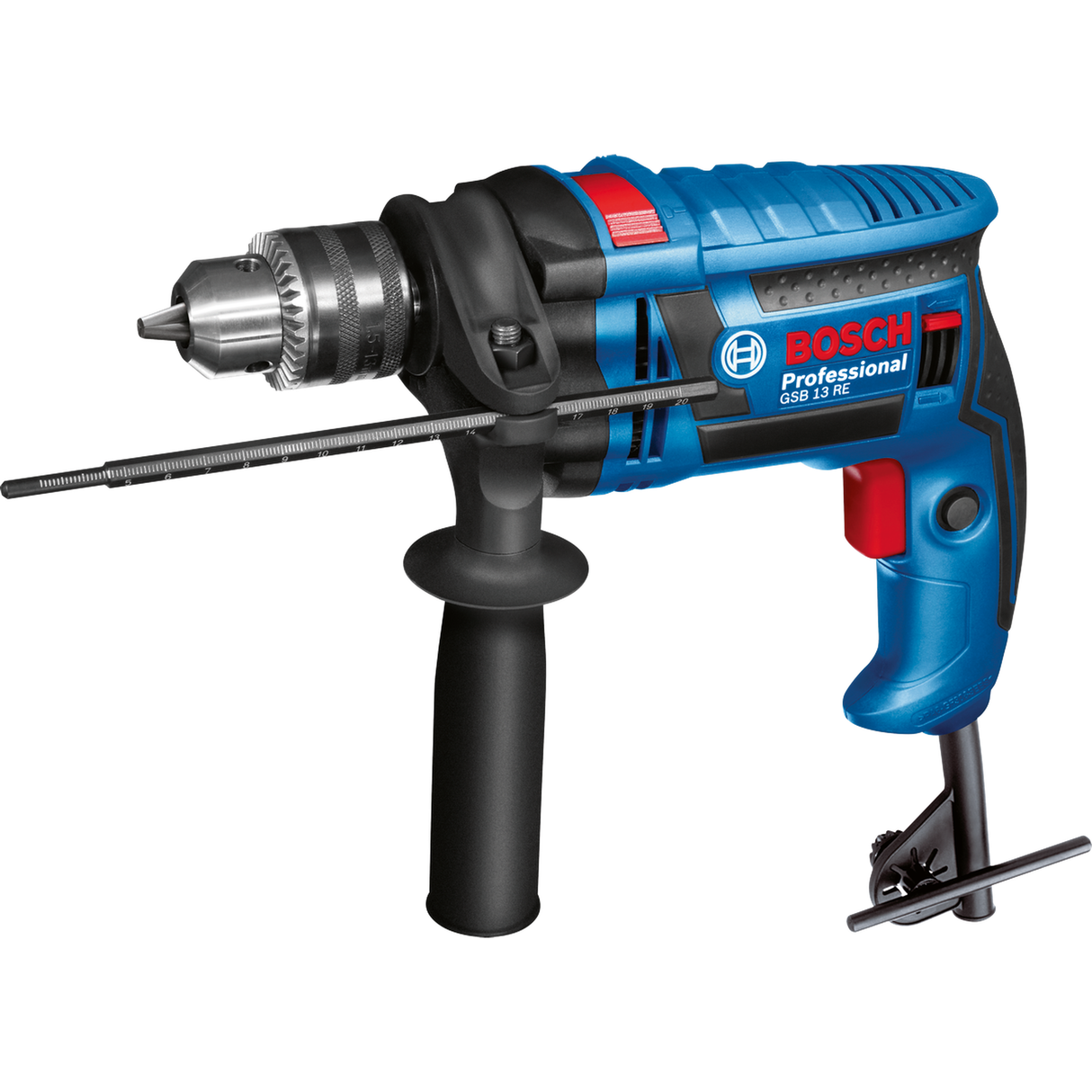 Bosch Professional Impact Drill GSB 13 RE (600W motor, With auxiliary handle, For versatile drilling and impact drilling)