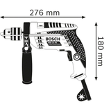 Bosch Professional Impact Drill GSB 13 RE (600W motor, With auxiliary handle, For versatile drilling and impact drilling)