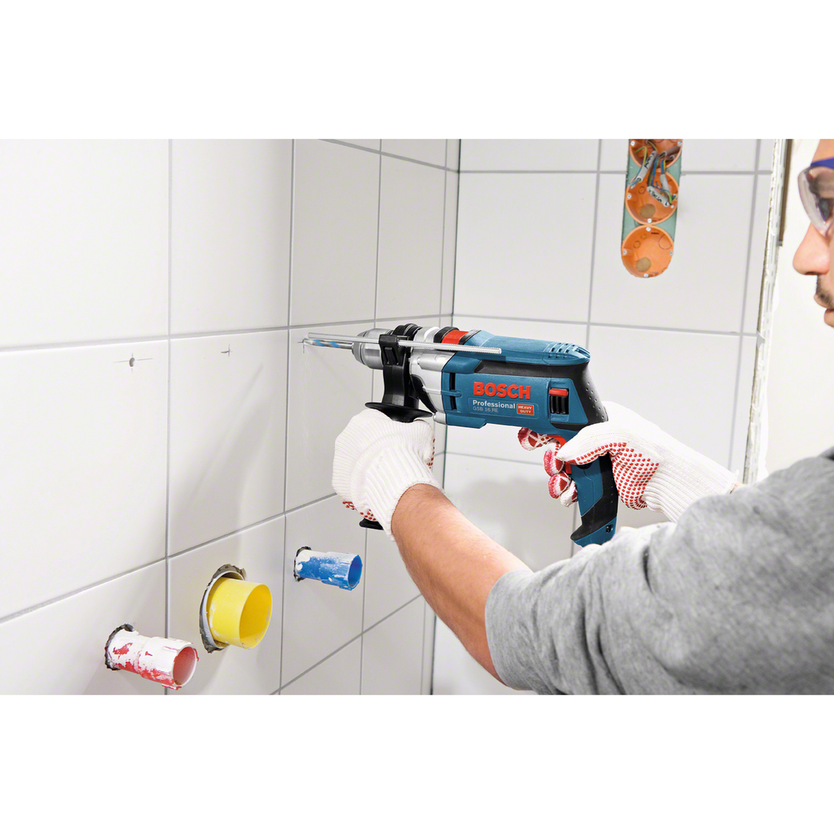 Bosch Professional Impact Drill GSB 16 RE (750W motor, Robust design, For demanding drilling and impact drilling tasks)