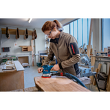 Bosch Professional Random Orbit Sander GEX 34-150 AE (340W motor, 150mm pad, Variable speed, For versatile sanding)