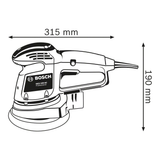 Bosch Professional Random Orbit Sander GEX 34-150 AE (340W motor, 150mm pad, Variable speed, For versatile sanding)