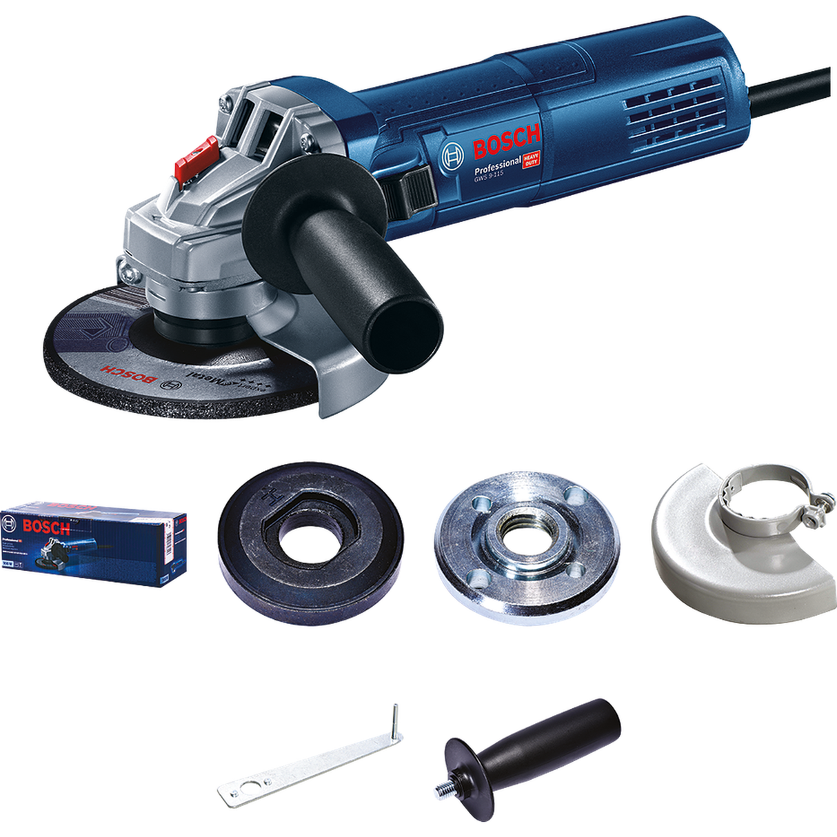 Bosch Professional Angle Grinder GWS 9-115 (900W motor, 115mm disc, For versatile grinding tasks)