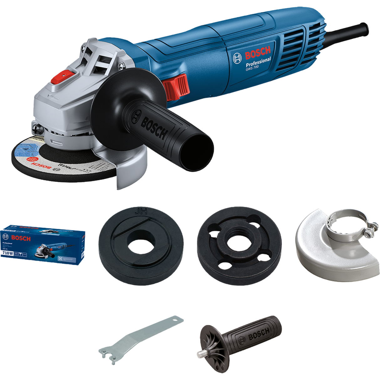 Bosch Professional Angle Grinder GWS 700 (700W motor, Compact design, For versatile grinding tasks)
