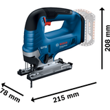 Bosch Professional Cordless Jigsaw GST 185-LI (18V System, Powerful motor, without battery/ charger, Carton)