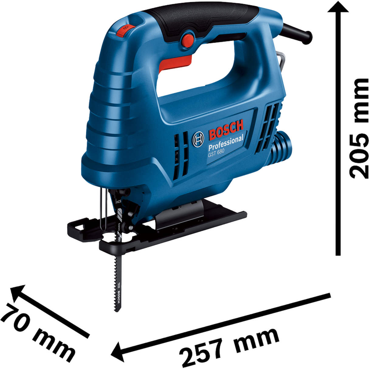 Bosch Professional Jigsaw GST 680 (Powerful 680W motor, For fast and precise cuts)