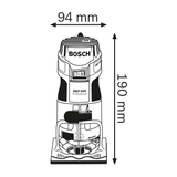 Bosch Professional Palm Router GKF 600 (600W motor, Compact and ergonomic for comfortable edge routing)