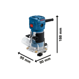 Bosch Professional Palm Router GKF 550 (550W motor, Compact and ergonomic for comfortable edge routing)