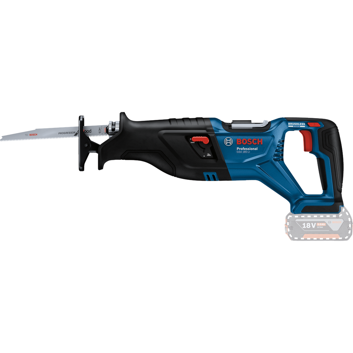 Bosch Professional Cordless Reciprocating Saw GSA 185-LI (18V System, Powerful motor, without battery/ charger, Carton)