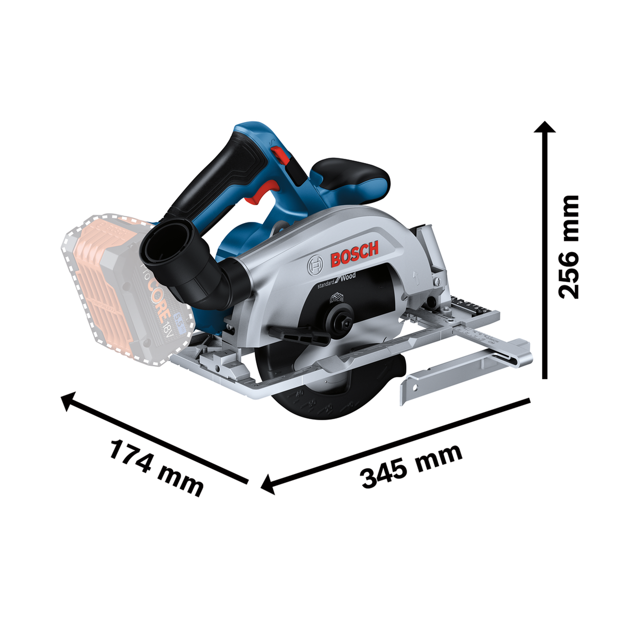 Bosch Professional Cordless Circular Saw GKS 185-LI (18V System, Powerful motor, without battery/ charger, Carton)