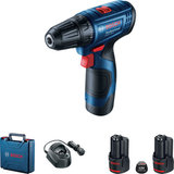 Bosch Professional 12V System Cordless Drill/Driver GSR 120-LI (30Nm torque, incl. 2x 2.0Ah batteries, Charger GAL1210CV, Carry case)
