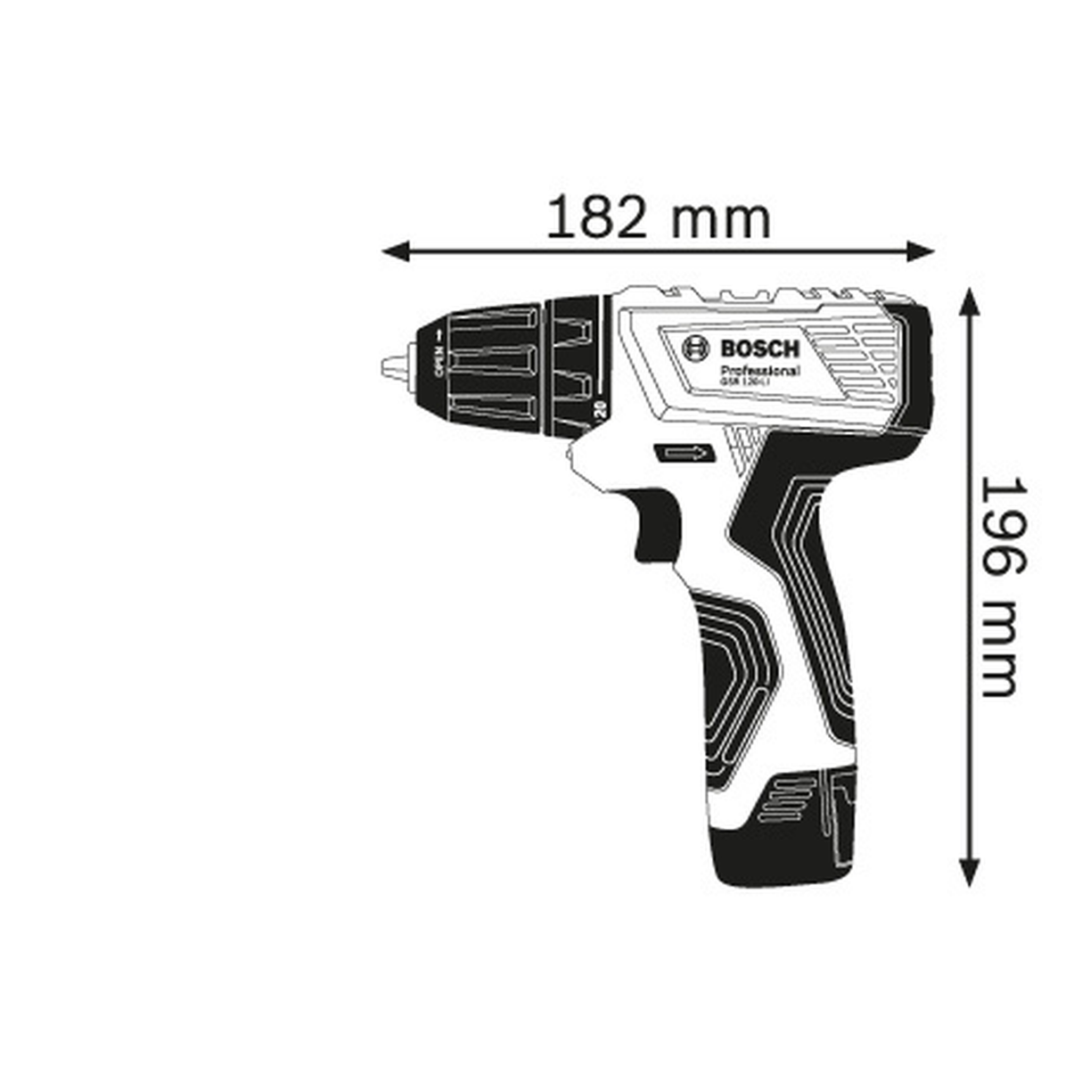 Bosch Professional 12V System Cordless Drill/Driver GSR 120-LI (30Nm torque, incl. 2x 2.0Ah batteries, Charger GAL1210CV, Carry case)