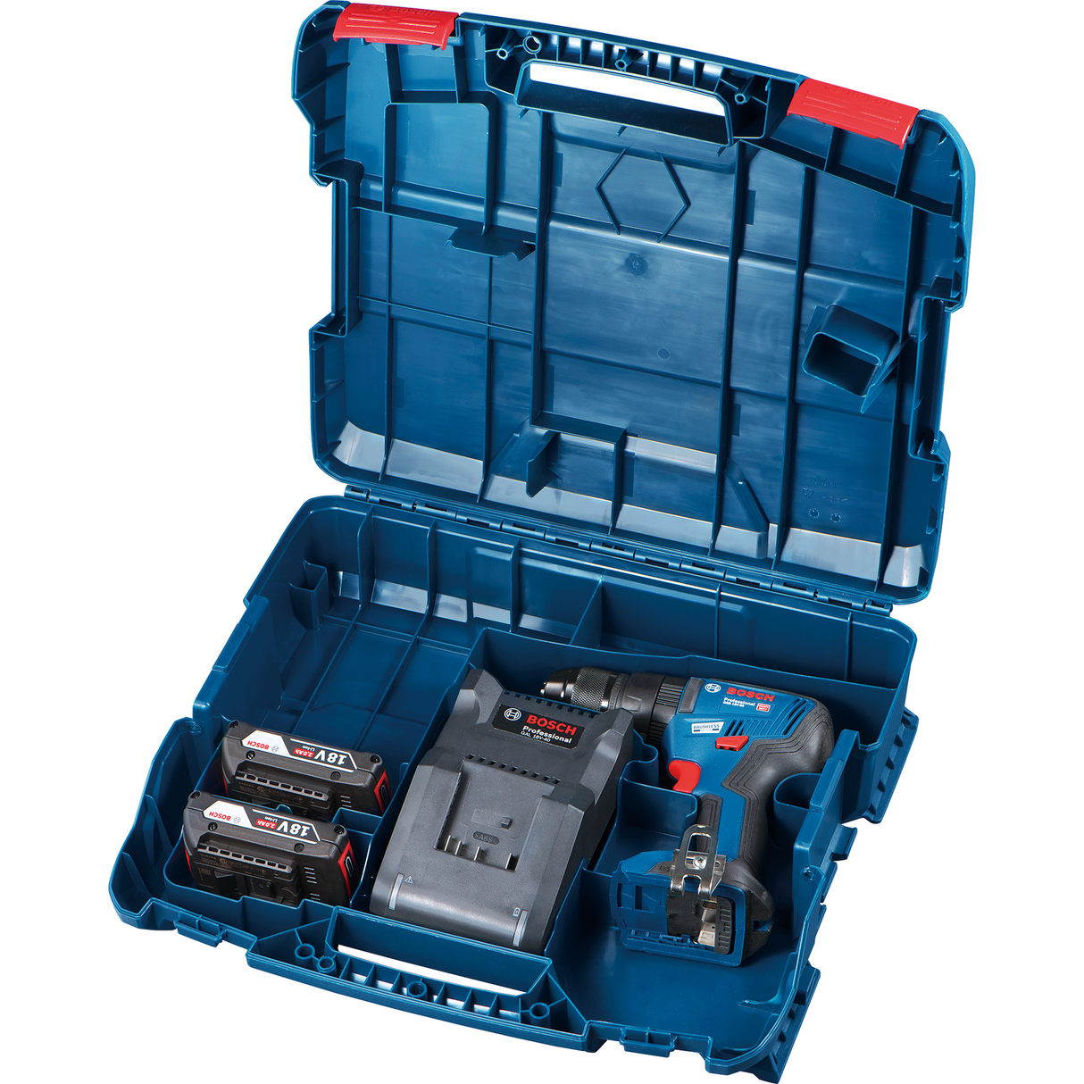 Bosch Professional  HEAVY DUTY Combi Drill GSB 18V-50 (Brushless motor, 50Nm torque, incl. 2x 2.0Ah batteries, Charger GAL 18V-20, Carry case)