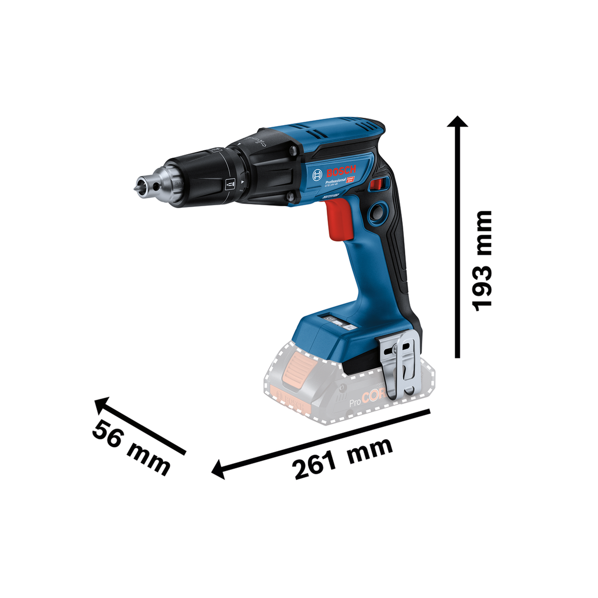 Bosch Professional Cordless Drywall Screwdriver GTB 185-LI (18V System, without battery/ charger, Carton, incl. 1x PH2 screwdriver bit)