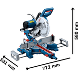 Bosch Professional Mitre Saw GCM 254 (Powerful motor, For precise cross-cuts and mitre cuts in wood)