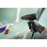 Bosch Heat Gun UniversalHeat 600 (1800W, 3-stage temperature control (60/350/500 °C), removable heat shield, for paint removal, forming, and shrinking), incl. various nozzles.