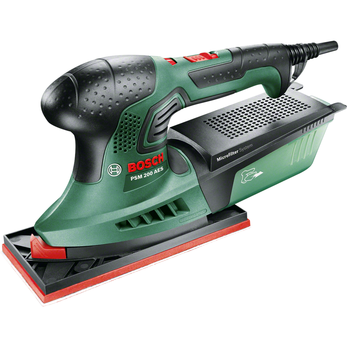 Bosch Multi-Sander PSM 200 AES (200W motor, For versatile sanding of corners, edges, and flat surfaces)