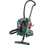 Bosch UniversalVac 15 (1000W, 15L container capacity, wet and dry functionality, blowing function, antistatic hose), incl. universal adapter, crevice nozzle, floor nozzle, 2x extraction pipes, 1x paper filter bag, 1x foam filter.