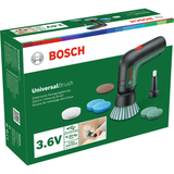 Bosch Cordless Universal Brush (for cleaning various surfaces, water-resistant design, compact and ergonomic, powerful motor), incl. various brush and pad attachments.