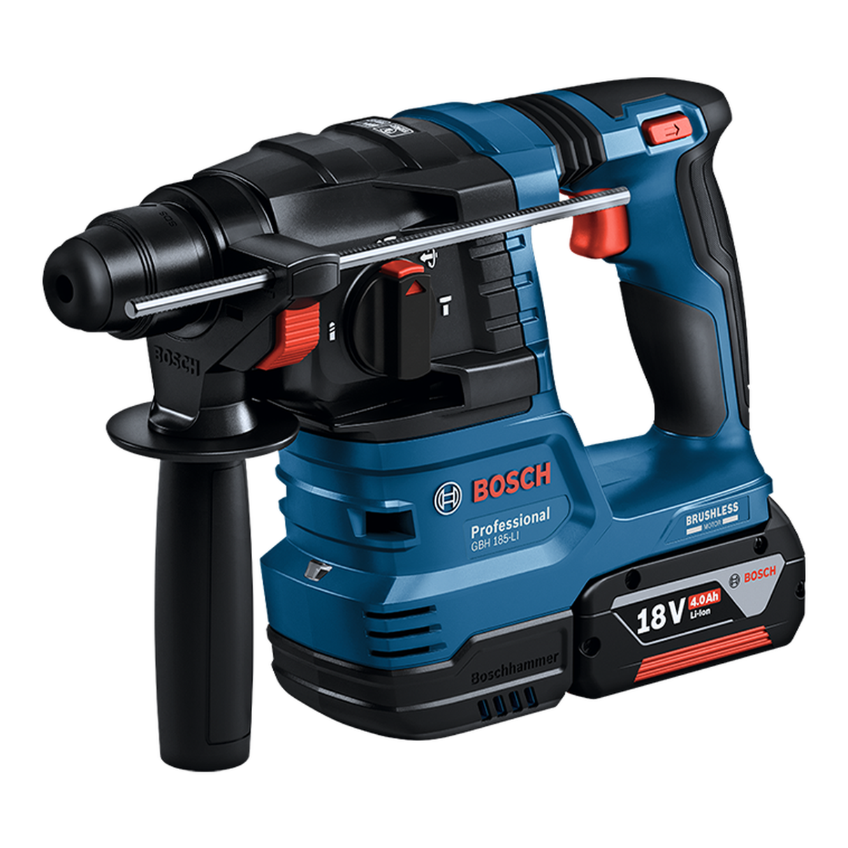 Bosch Professional Cordless Rotary Hammer GBH 185-LI Kit (18V System, incl. 2x 4.0Ah batteries, GAL 18V-40 charger)