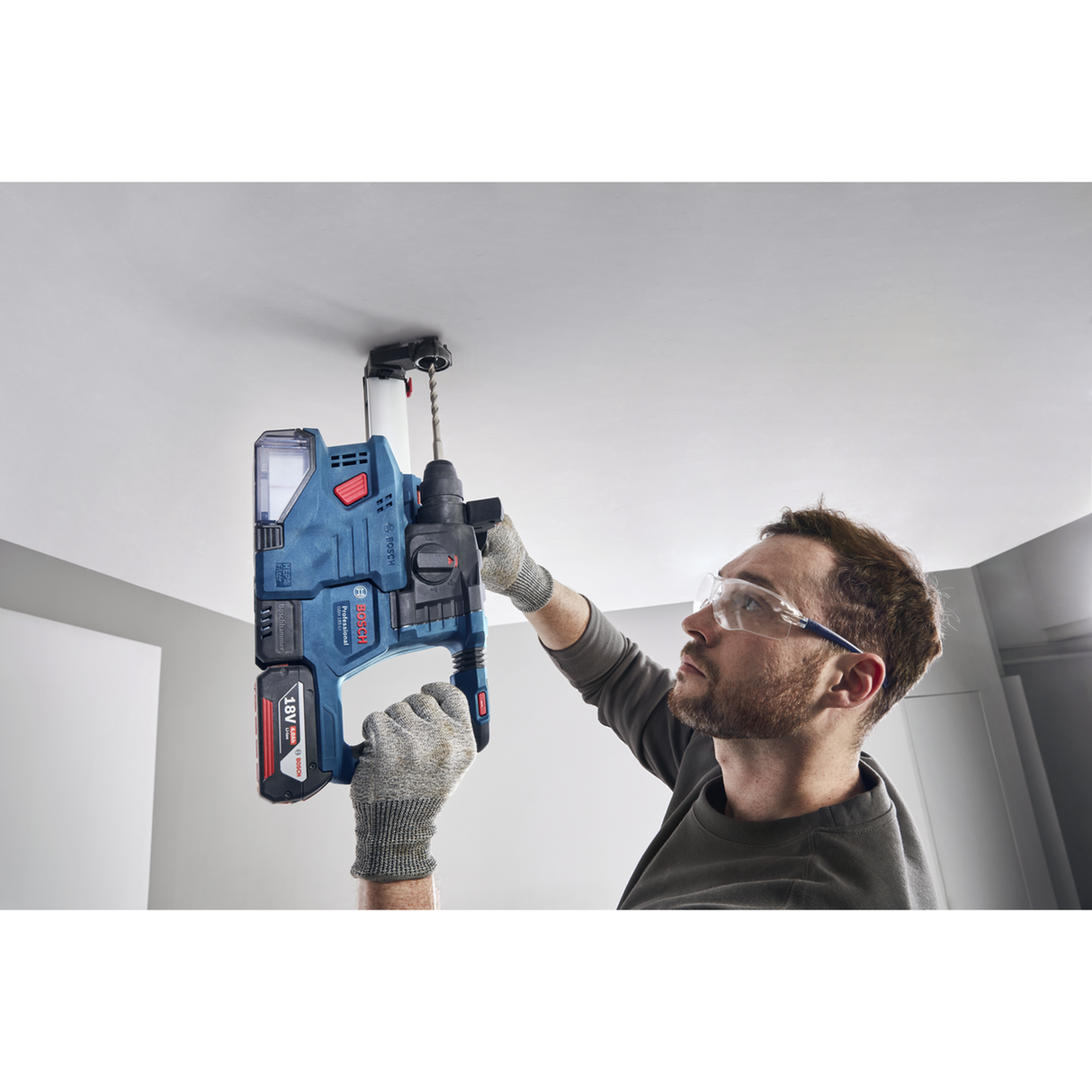 Bosch Professional Cordless Rotary Hammer GBH 185-LI Kit (18V System, incl. 2x 4.0Ah batteries, GAL 18V-40 charger)