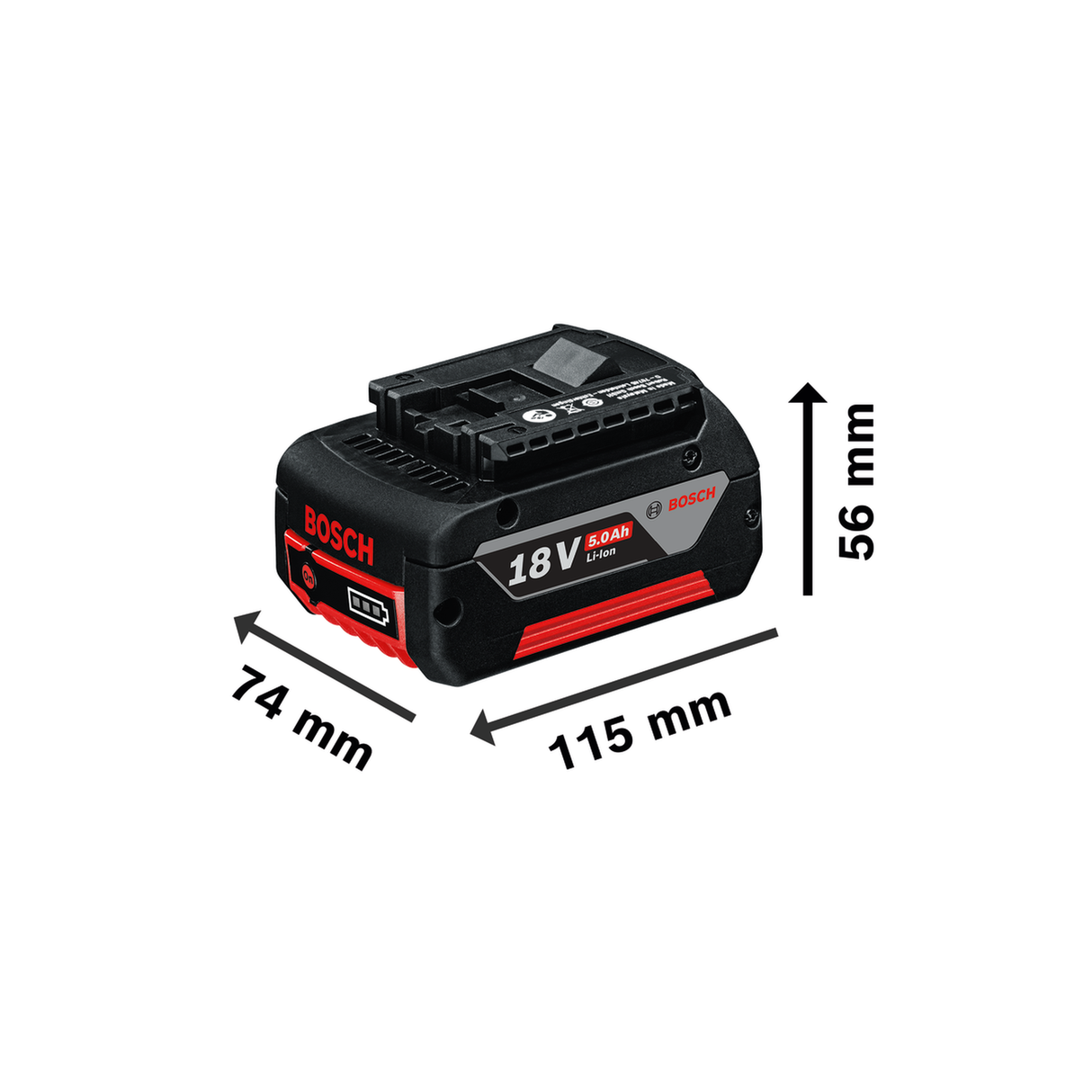 Bosch Professional 18V System Battery GBA 18V 5.0Ah (Extended runtime, M-C - Medium Capacity)