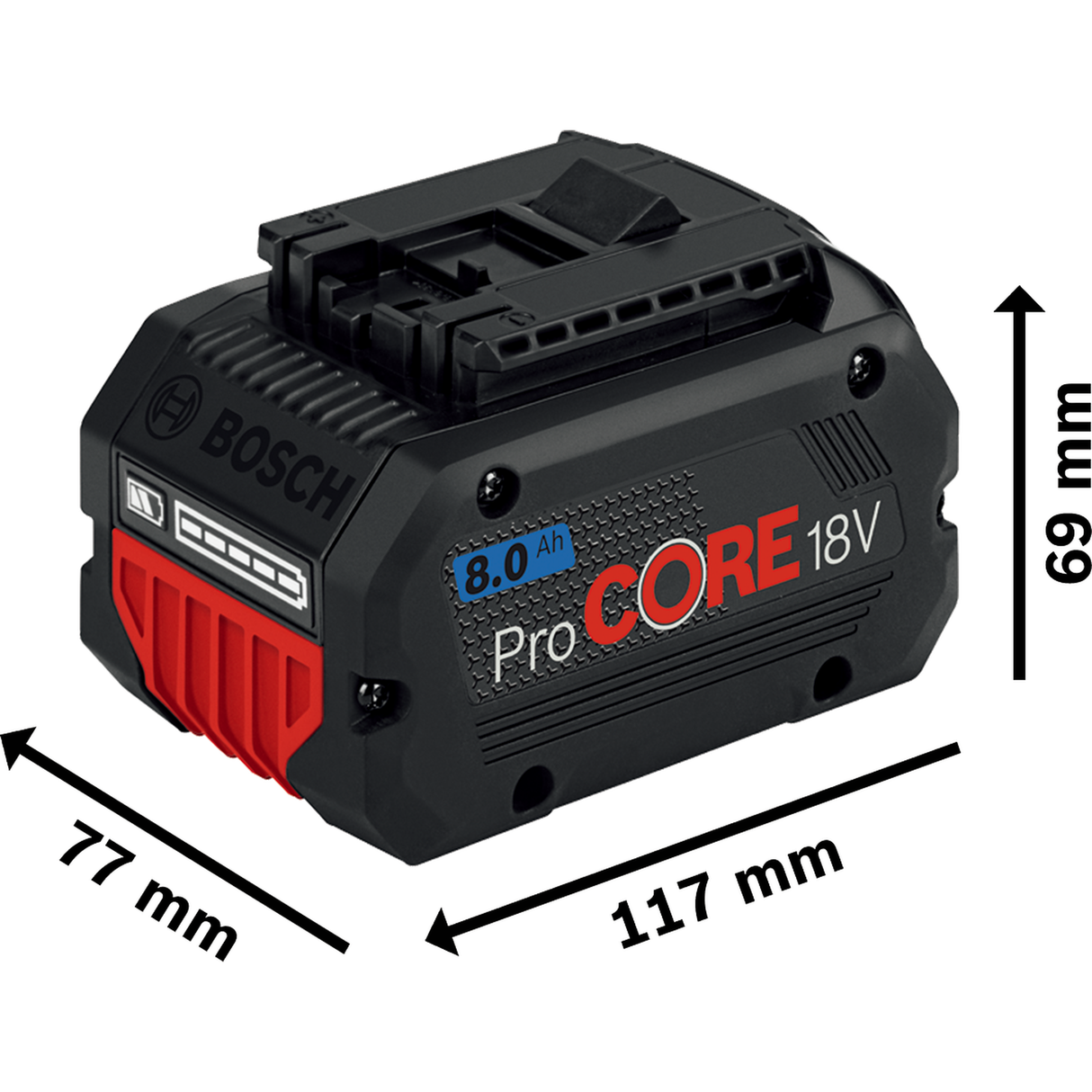 Bosch Professional 18V System ProCORE18V 8.0Ah Battery (High power for demanding applications, Extended runtime)
