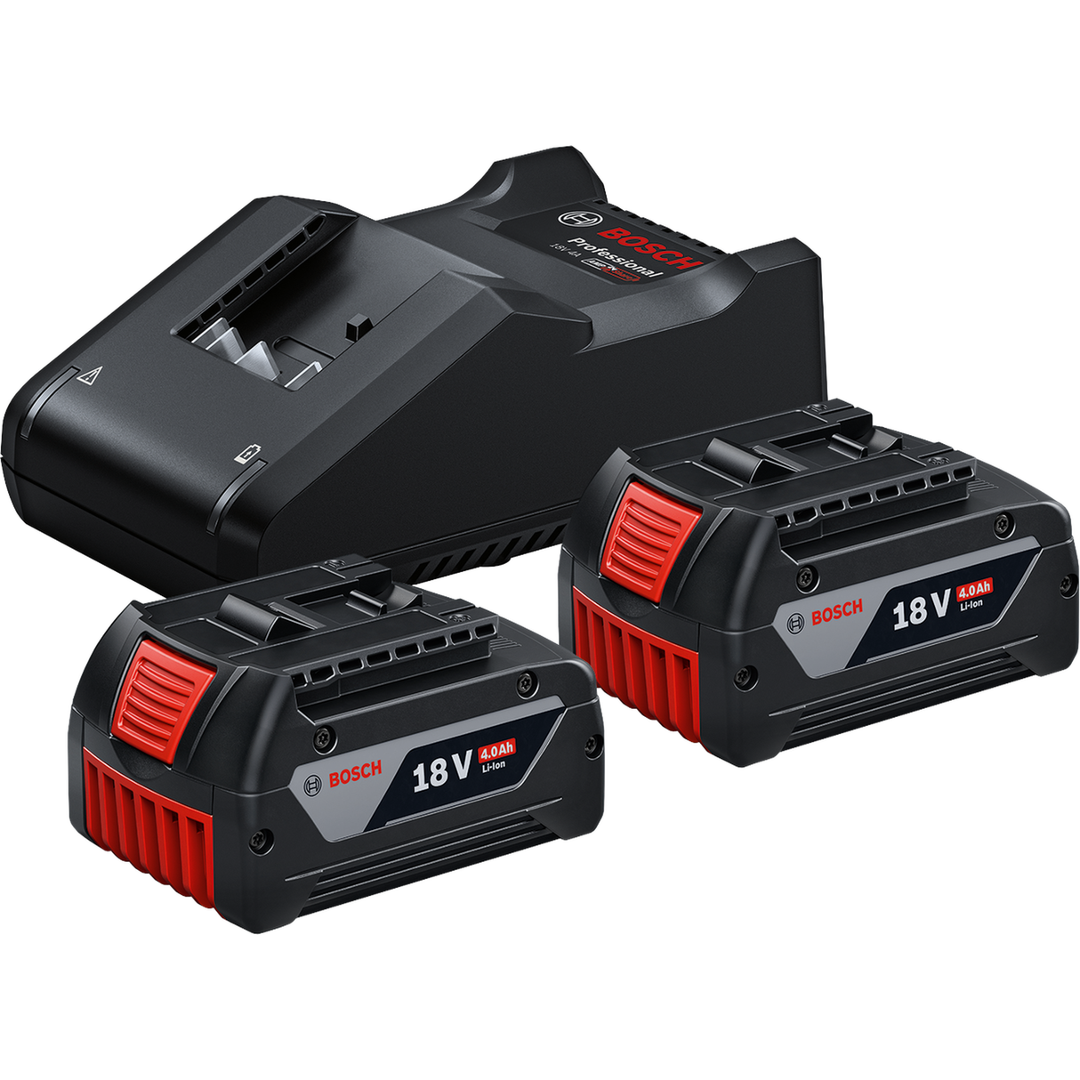 Bosch Professional 18V System Starter Kit (Includes 2x 4.0Ah batteries and GAL 18V-40 charger, Ready to use)