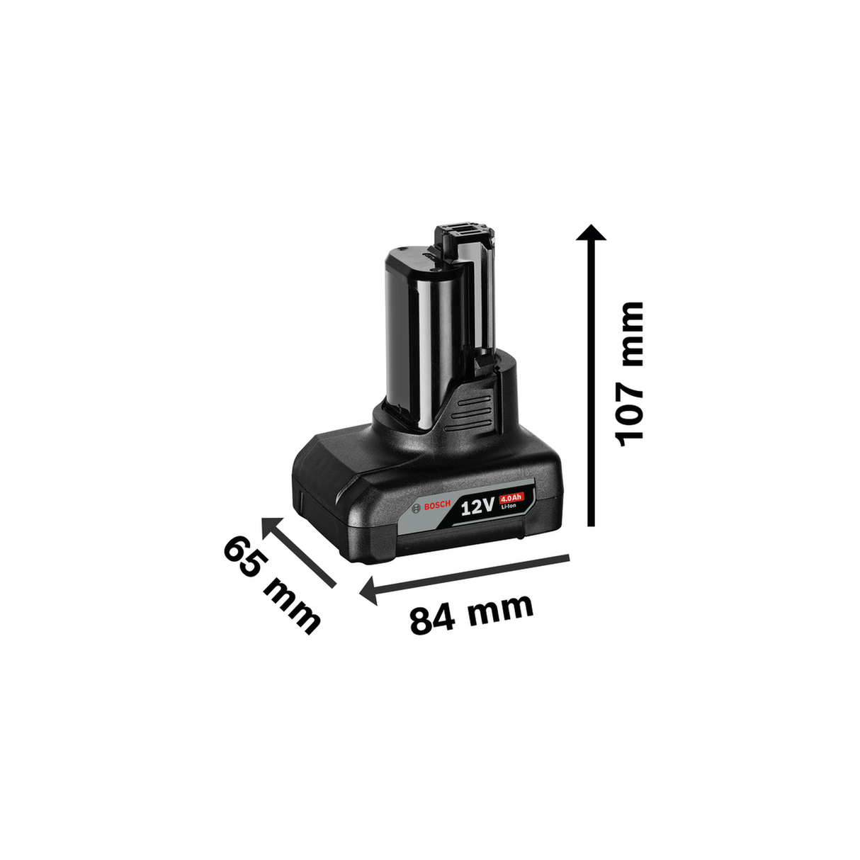 Bosch Professional 12V System Battery GBA 12V 4.0Ah (Extended runtime, O-B - Optimized for Balance)