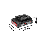 Bosch Professional 18V System Battery GBA 18V 2.0Ah (Compact, Lightweight, M-B - Medium Battery)