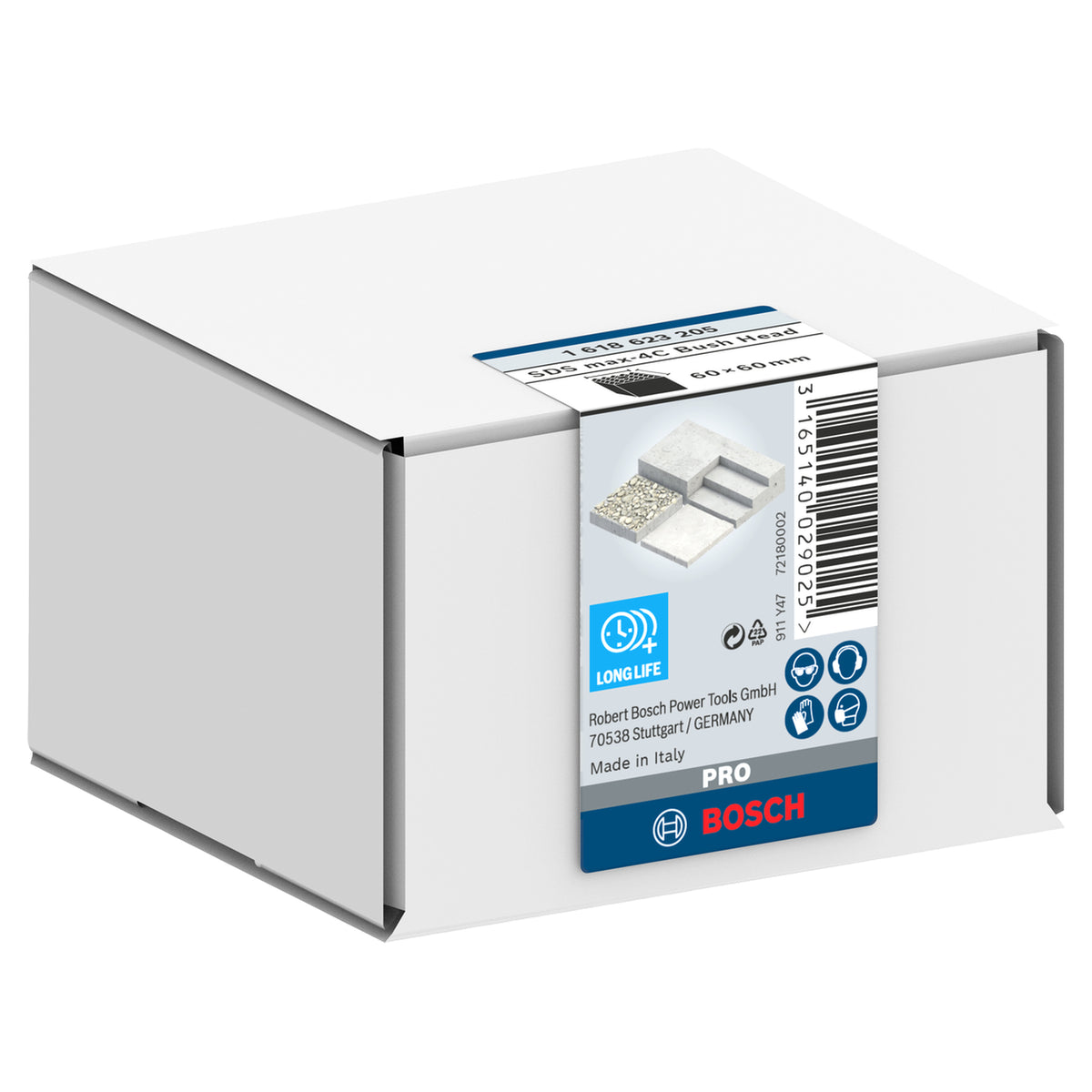 Bosch Bush Hammer Head (5x5 teeth, 60x60mm, For surface texturing/roughening)
