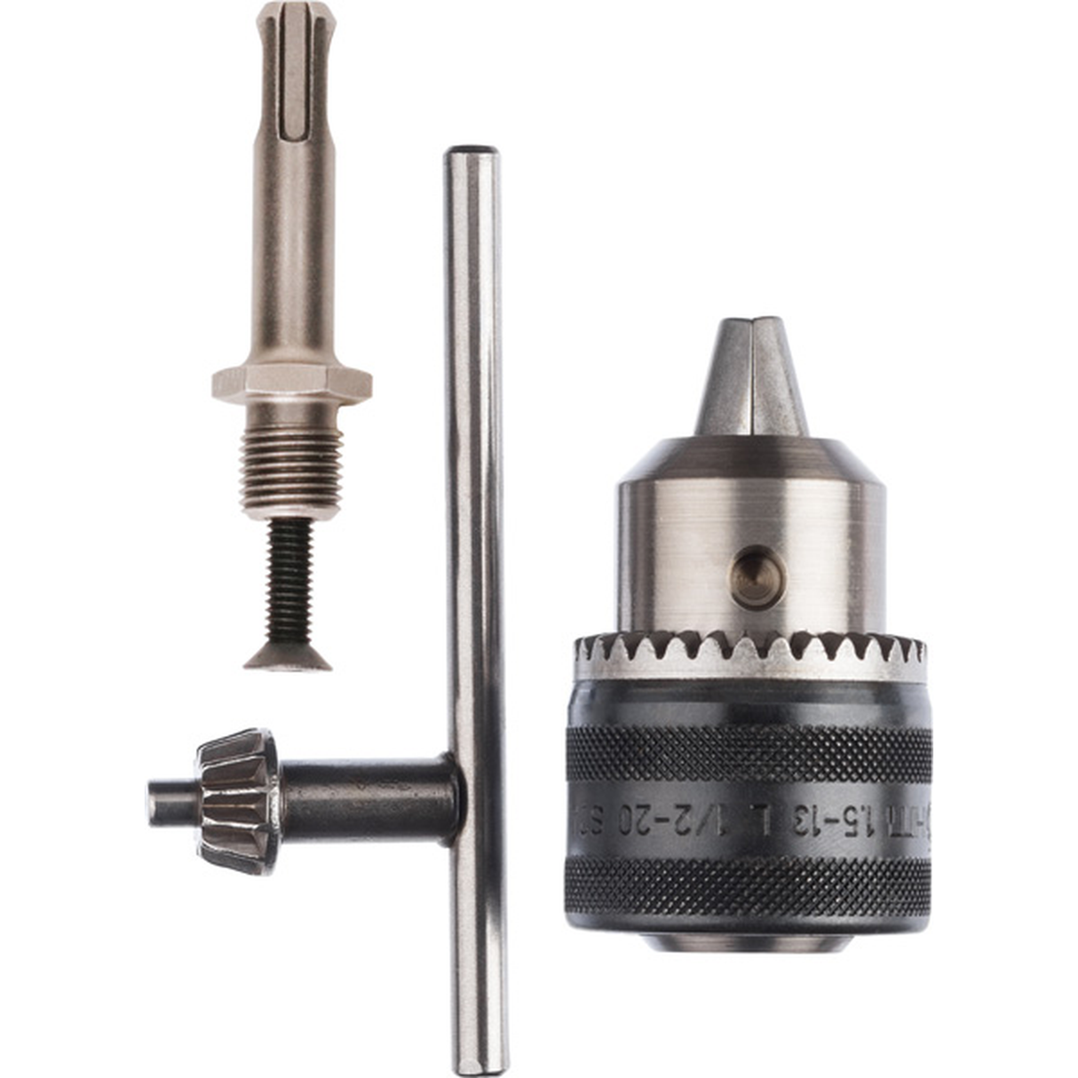 Bosch SDS Plus Chuck Adapter (allows the use of standard drill bits with a cylindrical shank in an SDS Plus rotary hammer), compatible with SDS-Plus rotary hammers.