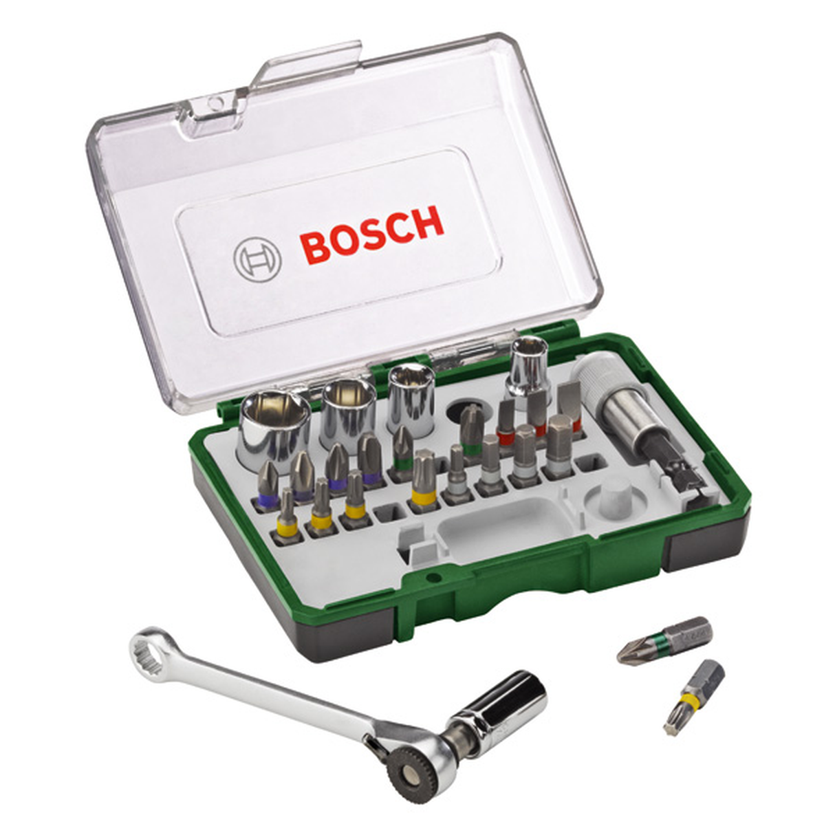 Bosch 27-Piece Screwdriving Set with Mini Ratchet (Includes various bits and a compact ratchet for versatile use)