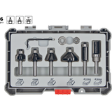 Bosch Trim&Edging Router Bit Set, 6mm shank, 6pcs (a set of router bits for trimming, edging, and decorative profiling in wood, includes various common profiles), compatible with routers.