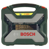 Bosch X-Line 100-Piece Drill Bit & Screwdriver Set (for wood, metal, masonry, incl. magnetic universal holder, storage case)