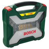 Bosch X-Line 100-Piece Drill Bit & Screwdriver Set (for wood, metal, masonry, incl. magnetic universal holder, storage case)
