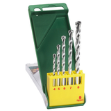 Bosch CYL-1 Masonry Drill Bit Set 4/5/6/7/8mm 5pcs (a set of drill bits for standard drilling tasks in brick, stone, and concrete, robust carbide tips for reliable performance), compatible with rotary and impact drills.