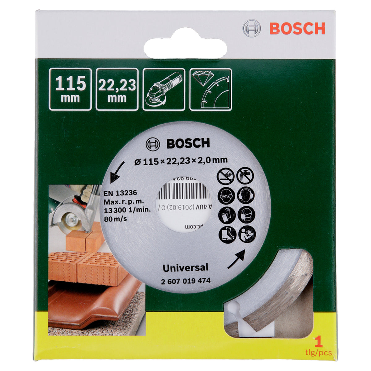 Bosch Diamond Cutting Disc for Construction Universal (115x22.23x1.7mm, For general construction materials)