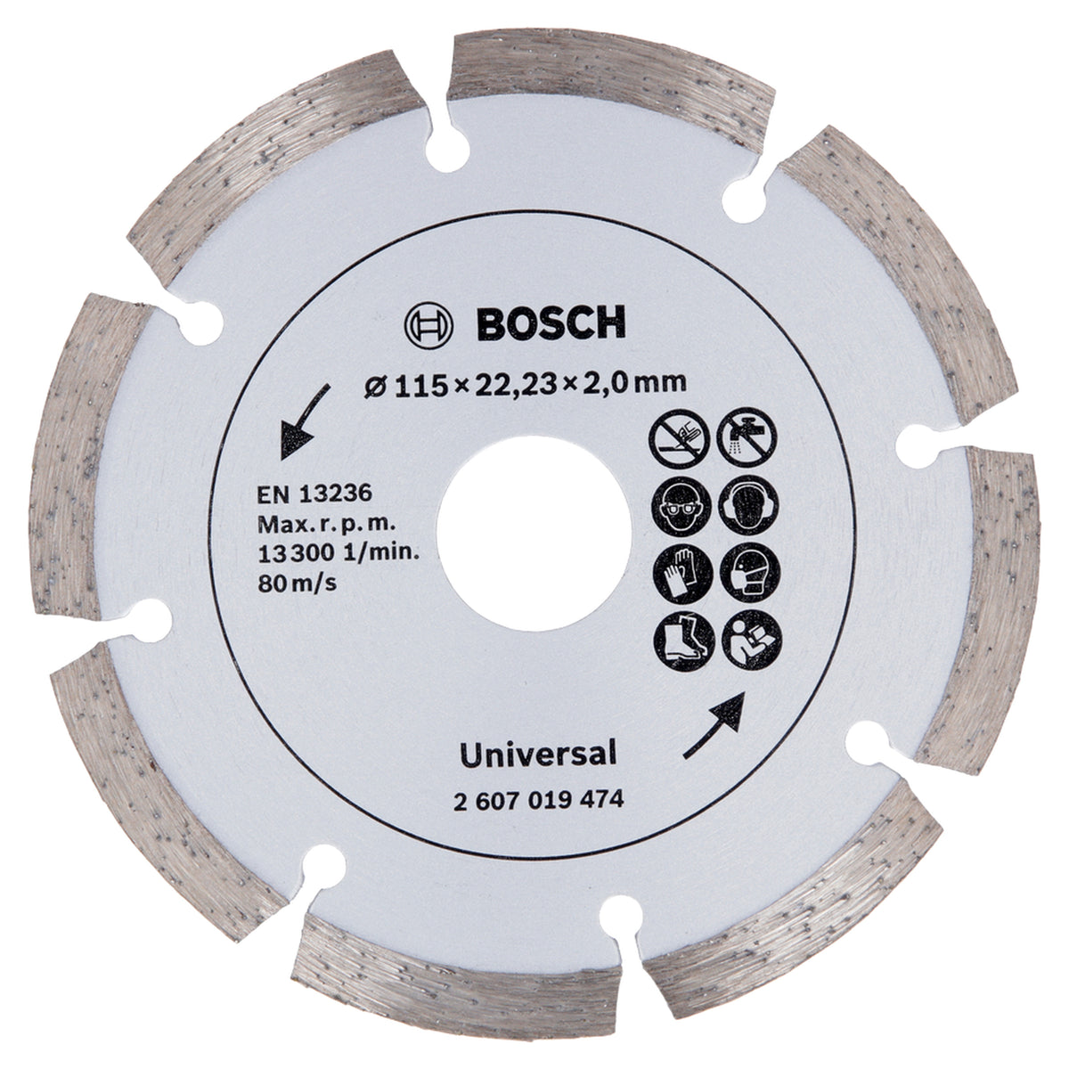 Bosch Diamond Cutting Disc for Construction Universal (115x22.23x1.7mm, For general construction materials)