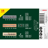 Bosch X-Line Mini 15-Piece Set (Twist Drills, Screwdriving bits, for various materials, incl. storage case)