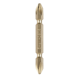 Bosch Screwdriver Double Ended Bit Set Standard for Universal Gold PH2/PH2 65mm 10pcs (bulk pack of double-ended PH2 bits with a gold finish for easy identification and corrosion resistance), compatible with screwdrivers and drills.