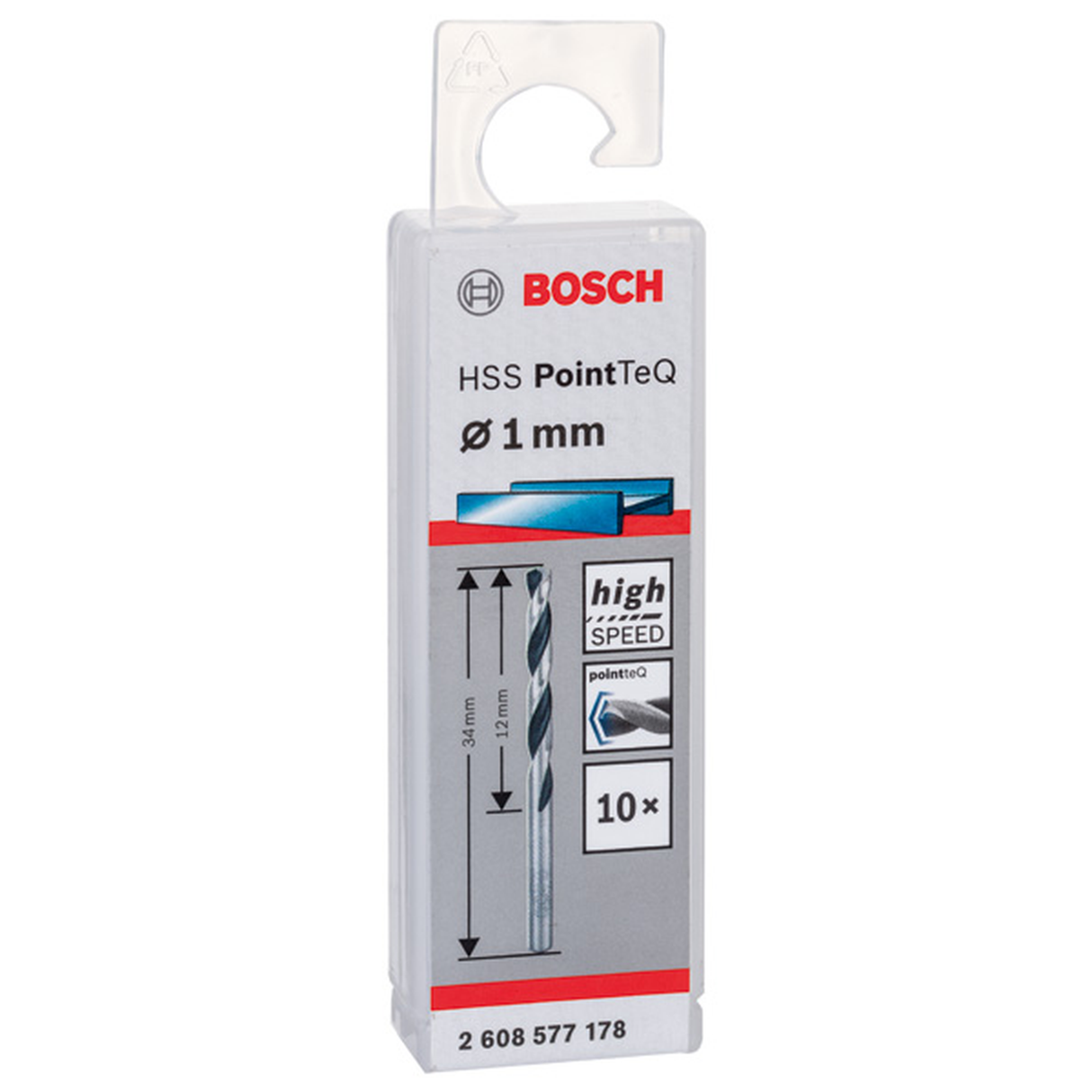 Metal Twist Drill Bit HSS PointTeq 1x12x34mm 10pcs Bosch HSS PointTeq twist drill bit set