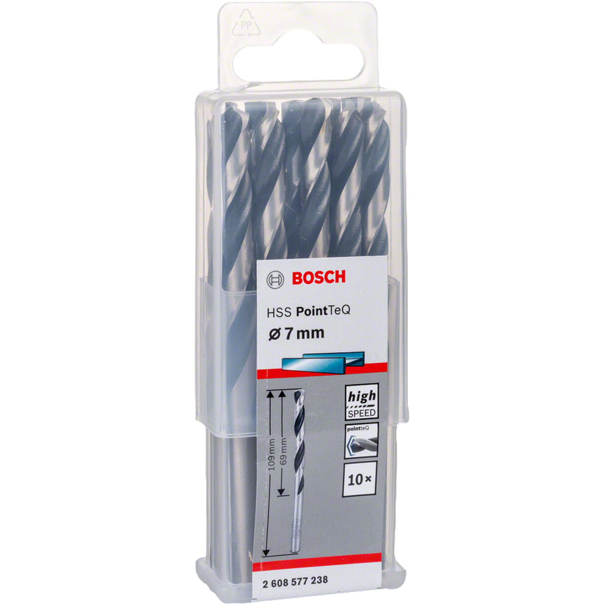 Metal Twist Drill Bit HSS PointTeq 7x69x109mm 10pcs Bosch HSS PointTeq twist drill bit set