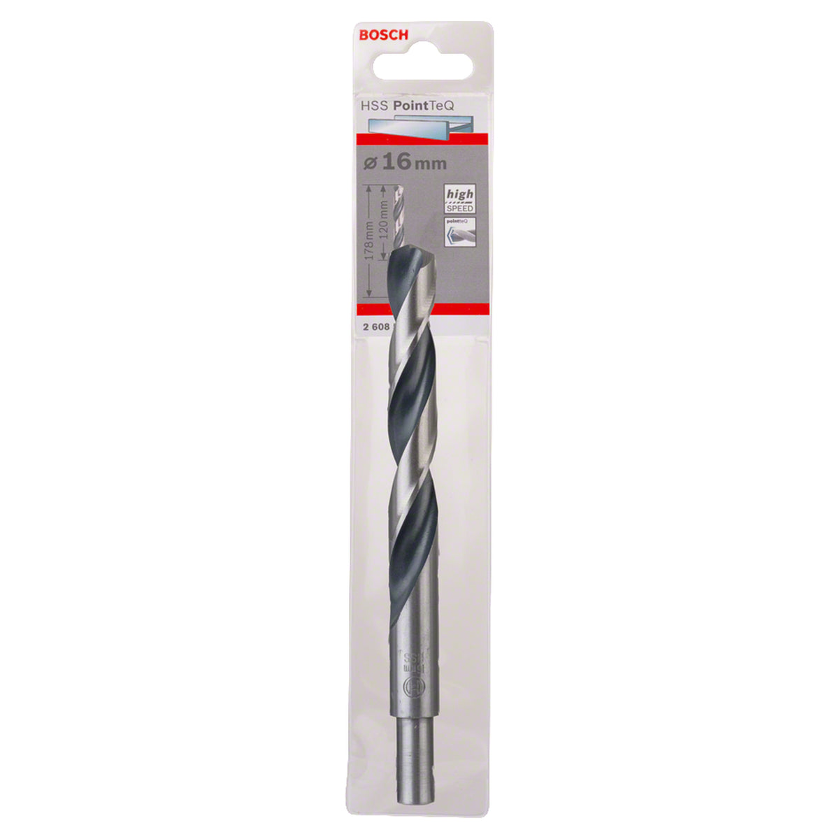 Bosch HSS PointTeQ Metal Twist Drill Bit (16x120x178mm, Reduced shank, For fast metal drilling)