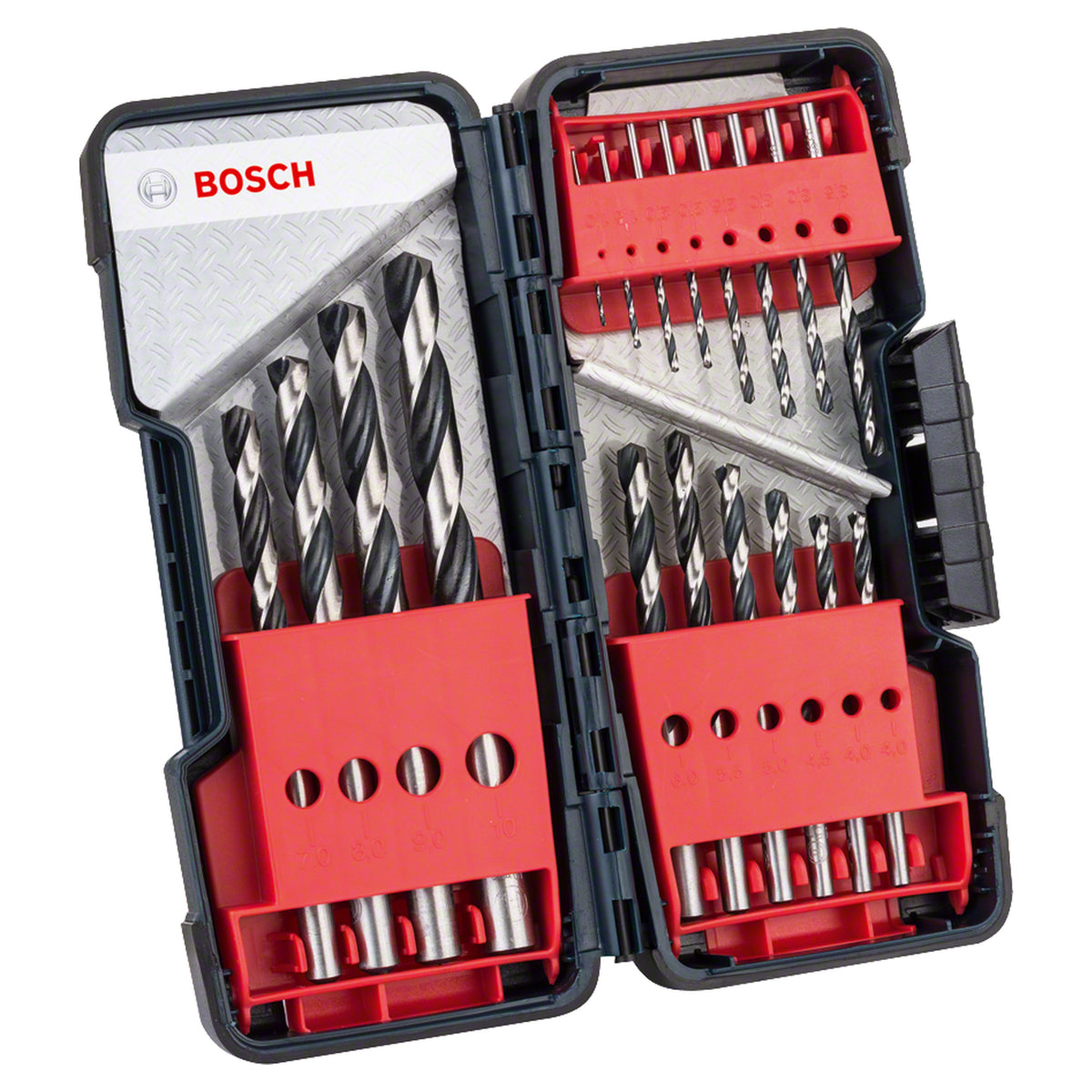 Bosch HSS PointTeQ Metal Twist Drill Bit Set ToughBox (1-10mm, 18-piece, For fast metal drilling, ToughBox)