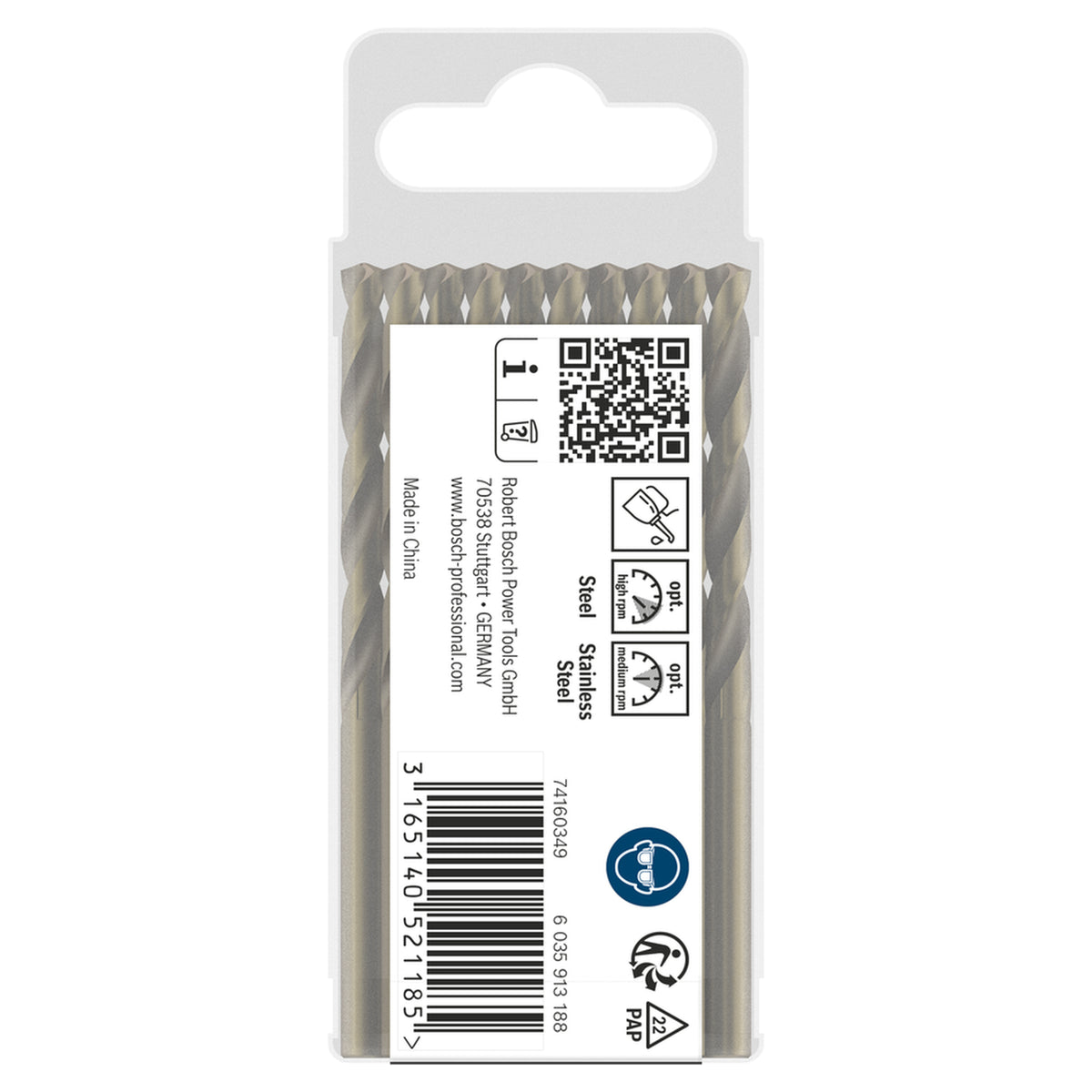 Bosch HSS-CO Metal Drill Bit (4.5x47x80mm, 10-piece pack, For drilling in tough metals like stainless steel)