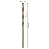 Bosch HSS-CO Metal Drill Bit (4.5x47x80mm, 10-piece pack, For drilling in tough metals like stainless steel)