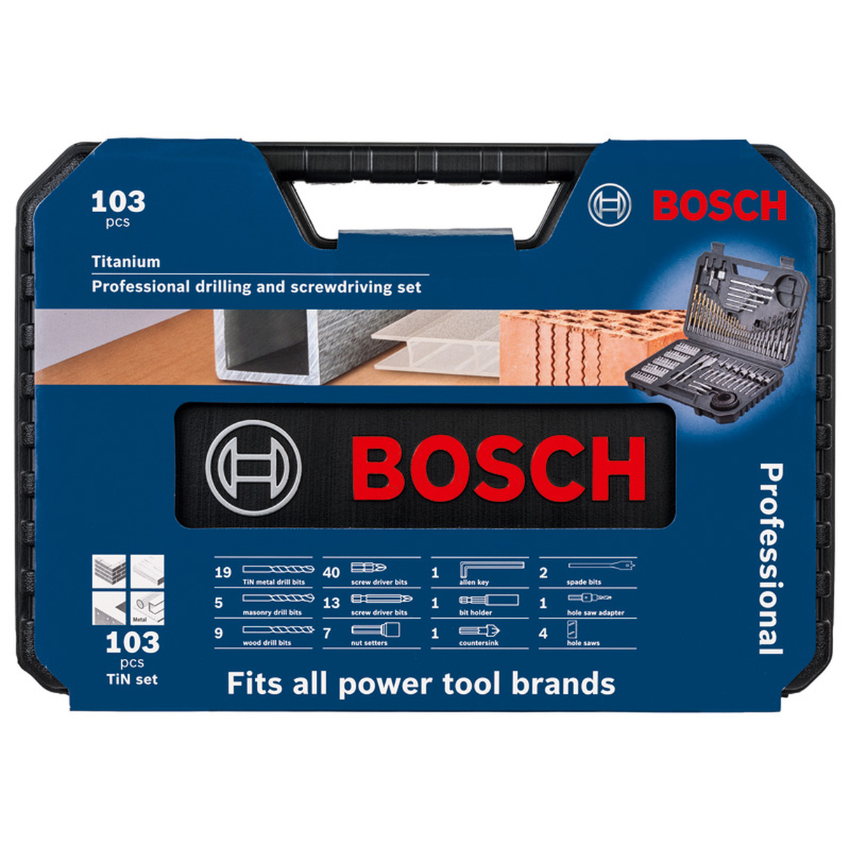 Bosch 103-Piece Mixed Screwdriver Set (Comprehensive assortment of screwdriver bits and accessories for various tasks)