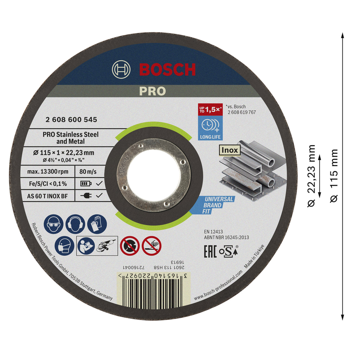 Cutting Disc Expert for Inox Rapido 115x1x22.23mm