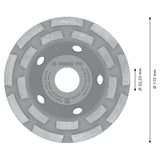 Diamond Grinding Head Expert for Concrete, Double Row 115mm